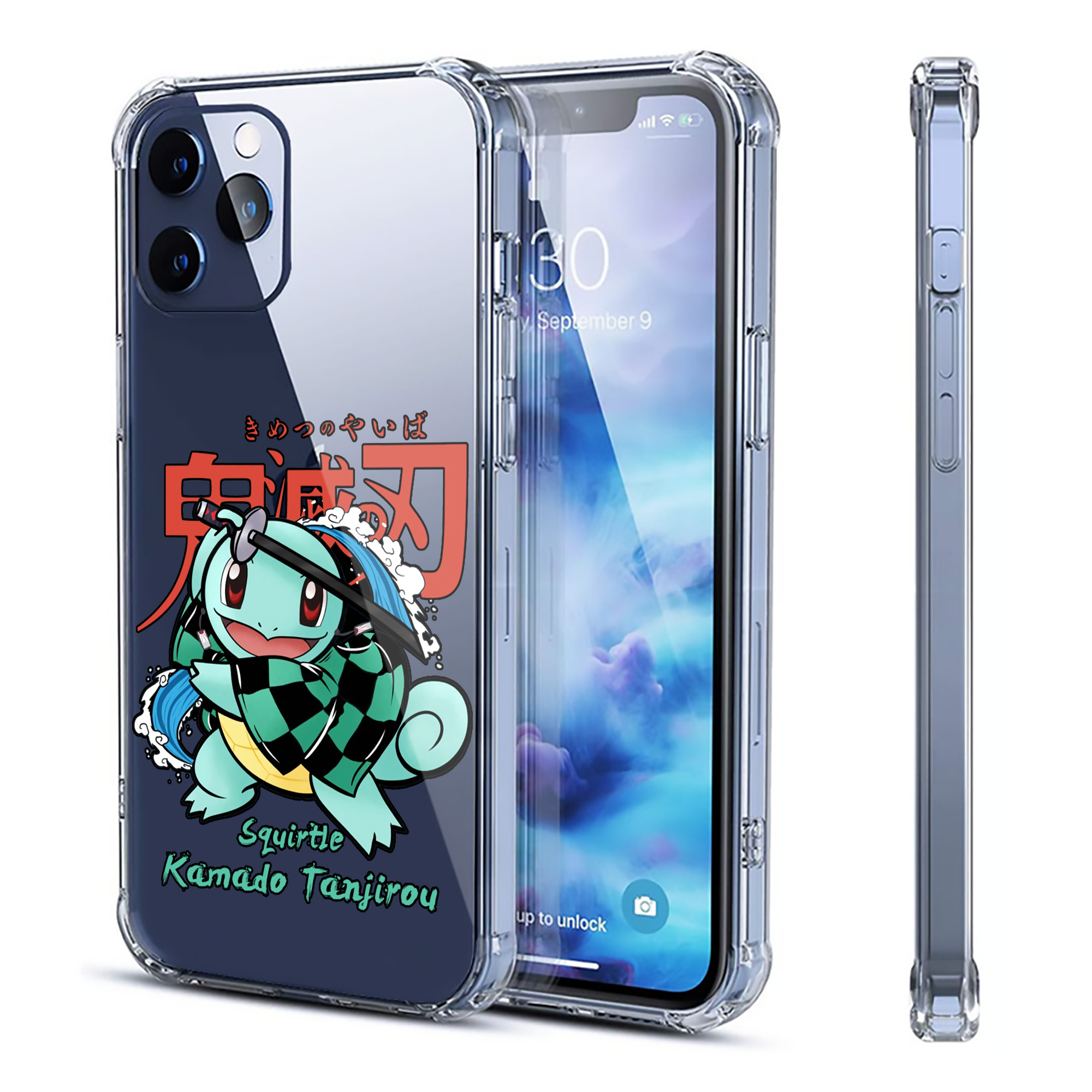 （画像用） 鬼滅の刃 竈門 炭治郎／かまど たんじろう Kamado Tanjirou 【iPhone 12シリーズ対応】透明スマホケース（クリアソフトケース）